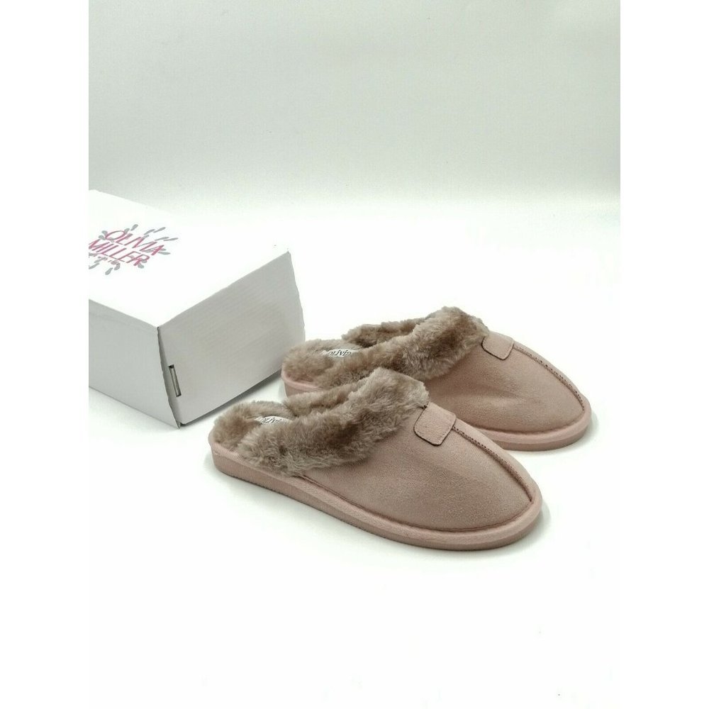 Olivia Miller Eva Faux Fur Slippers Pink Women’s US 10 New